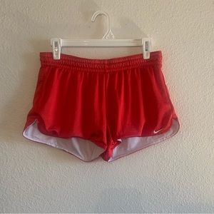 Women’s Red Nike Athletic Shorts - Medium